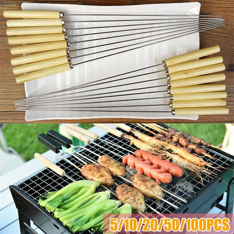 BBQ SKEWER Reusable Barbecue Skewer Barbecue Rod Stainless Steel