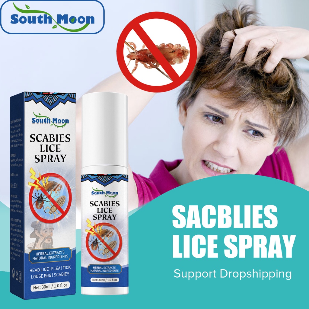 DINSGLU Scabies Spray Herbal Antibacterial Pubic Lice Eggs Remover Anti