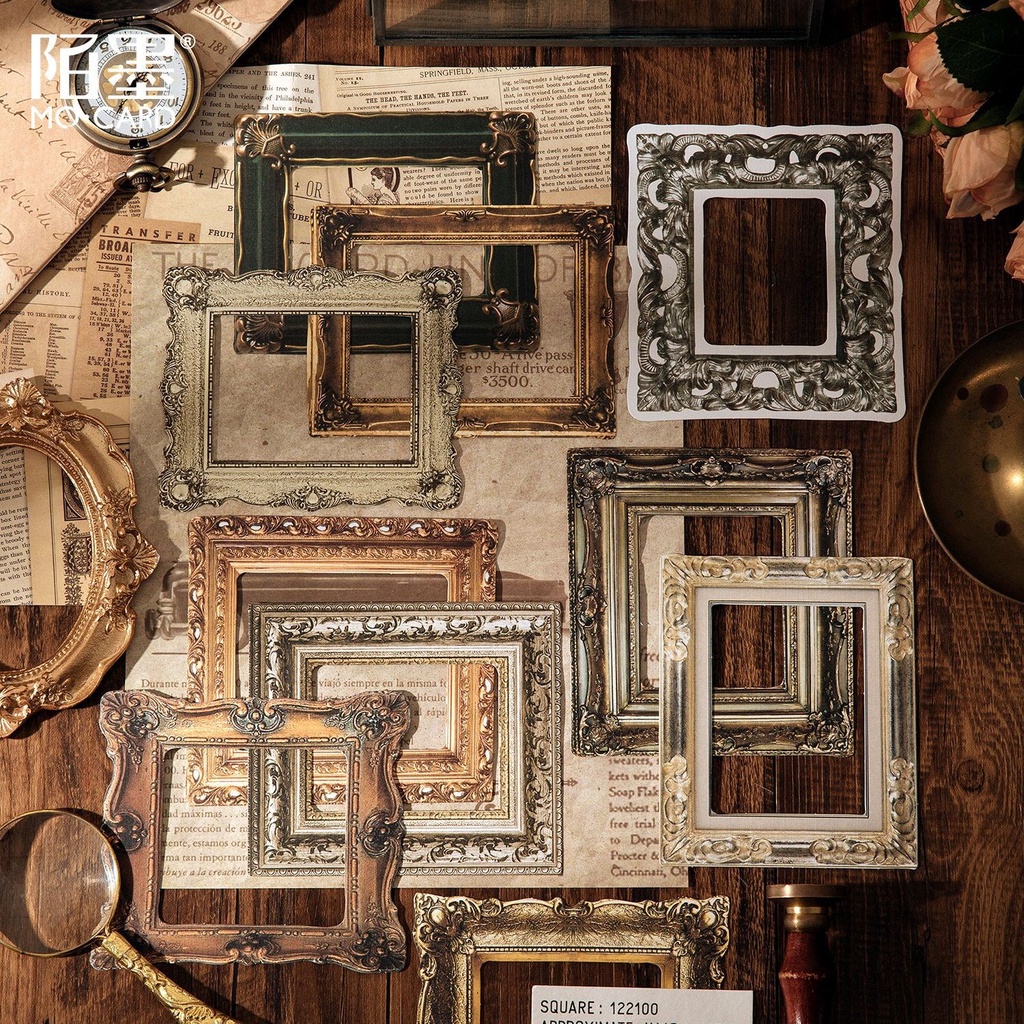 10 Pcs Vintage Style Decorative Stickers Set Assorted Frame ...