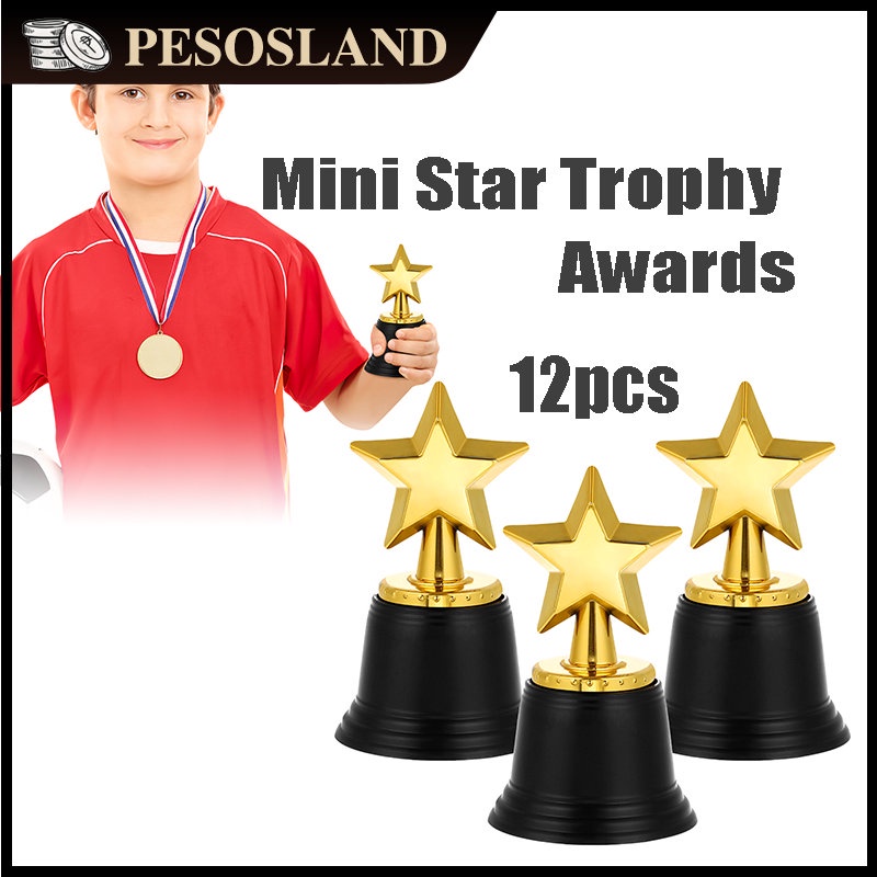 12Pcs/set Mini Star Trophy Awards Golden Trophies For Party ...
