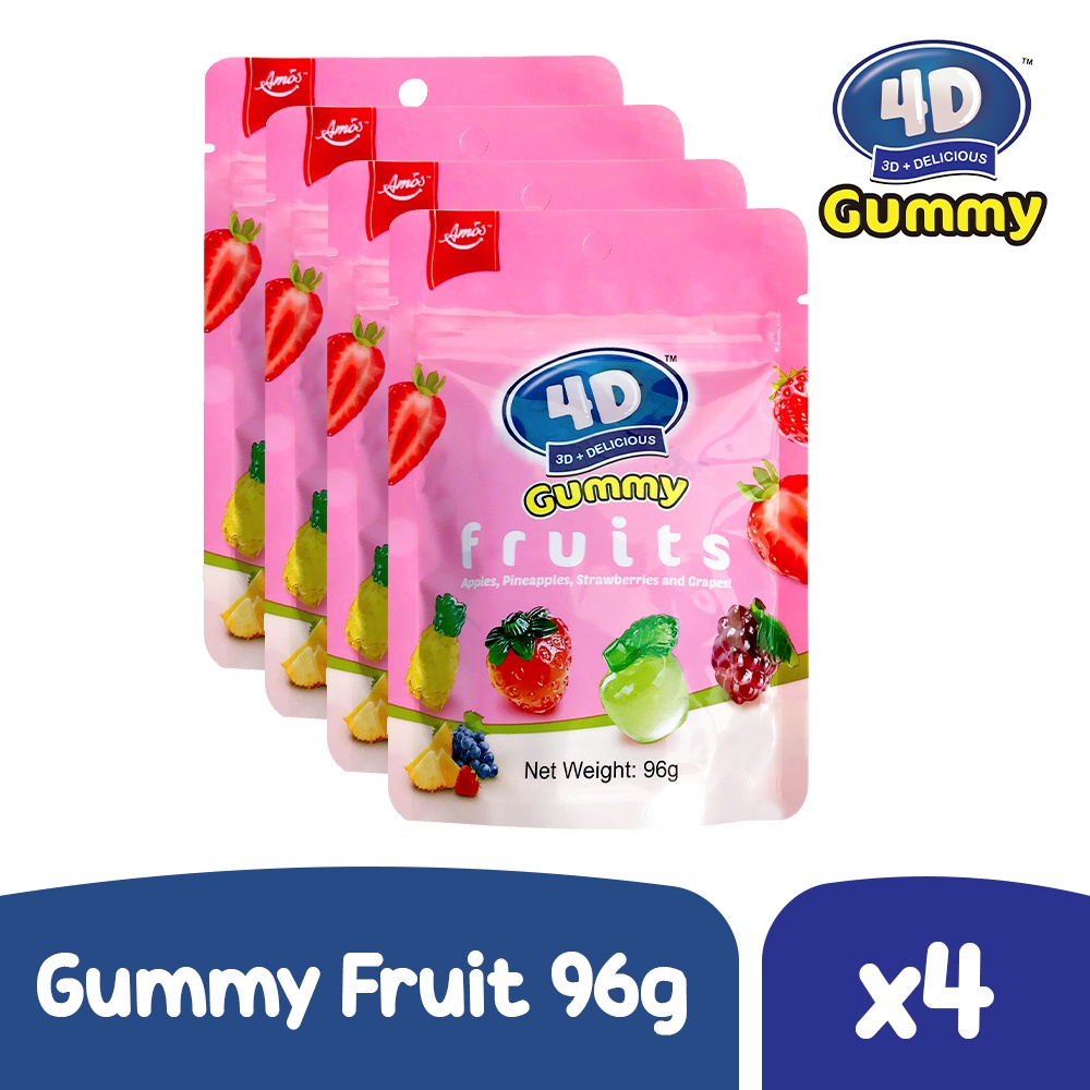 Amos 4D Gummy Fruits, 8pc