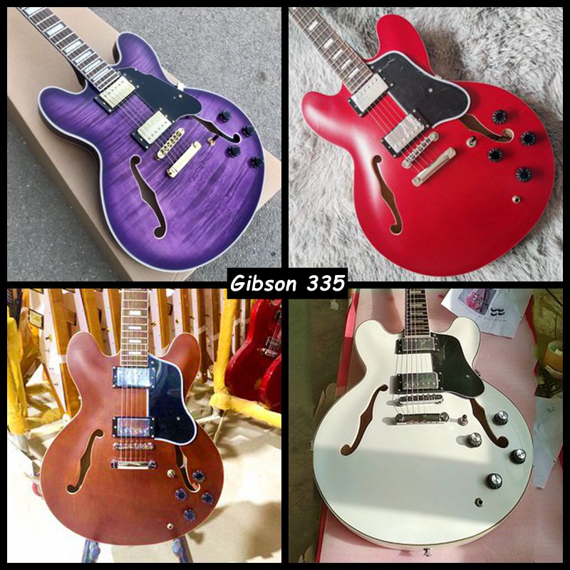 Gibson ES 335 Semi Hollow Body Electric Guitar 22 Frets Humbucker Pickups Chrome Hardware