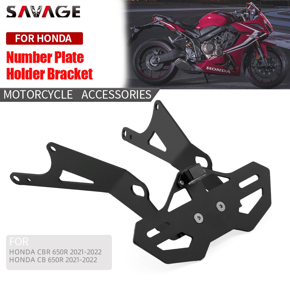 Rear License Plate Mount Holder Bracket With LED Tail Light For Honda