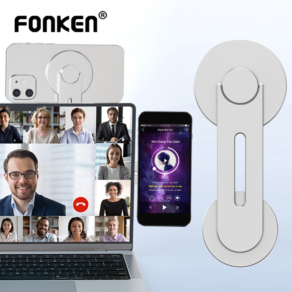 Fonken Phone Holder Laptop Side Mount for iP Compatible with