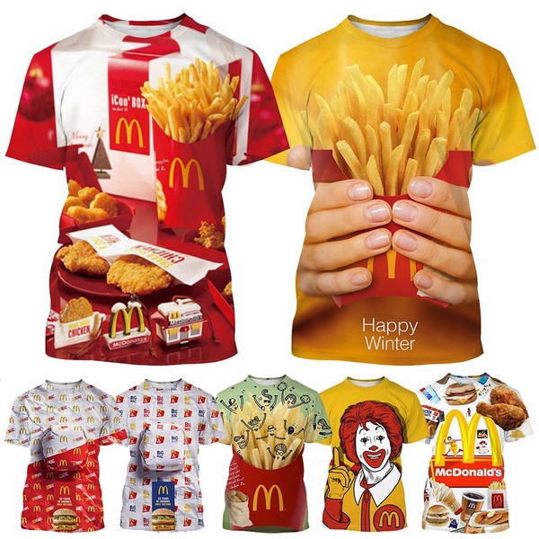 New Fashion McDonald's 3D Printing Men's and Women's T-shirt Unisex ...