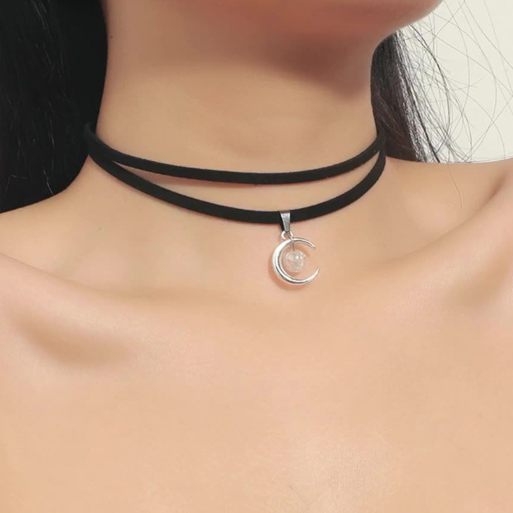 Vintage Gothic Double Layer Black Velvet Choker Punk Gothic Geometric ...