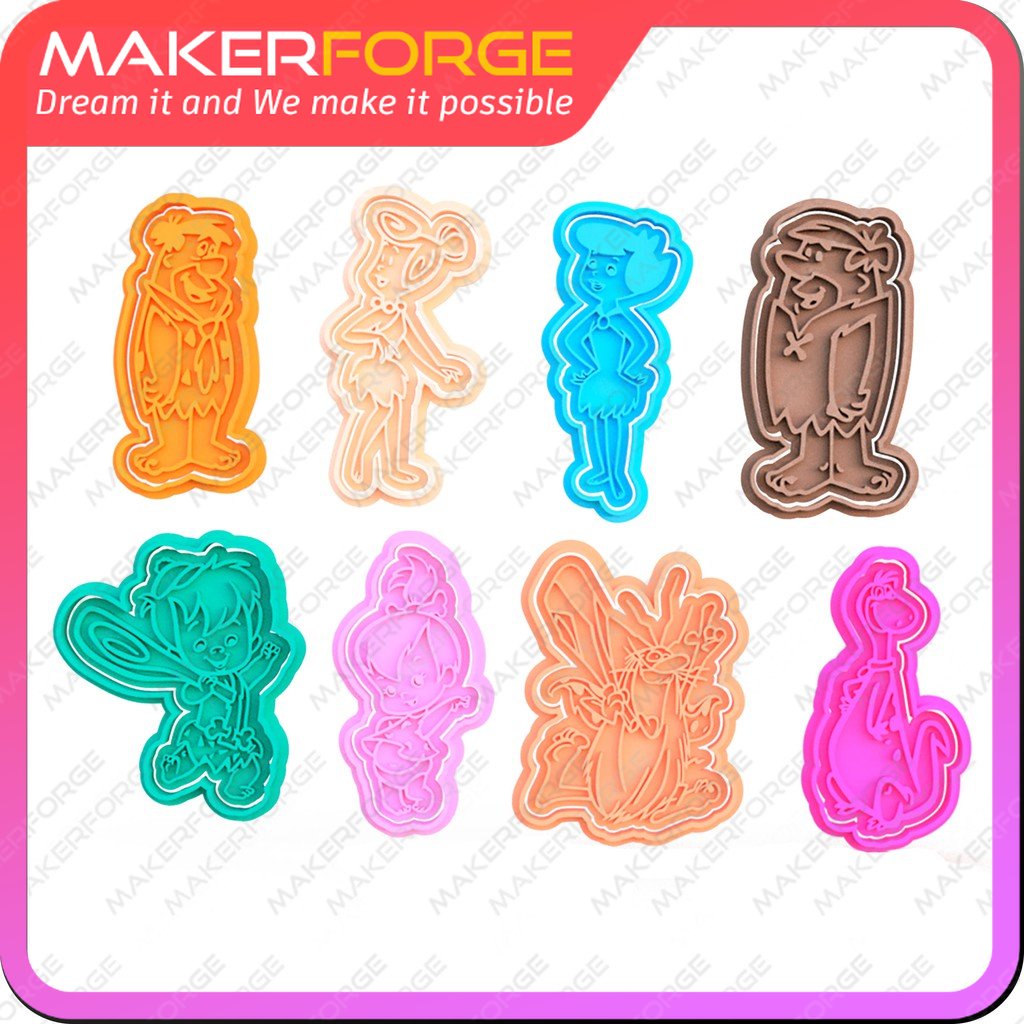 The Flintstones Cookie Cutter Fondant Cutter Clay Cutter Collection 8 ...