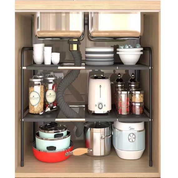 Rack Expandable Shelf Organizer Rack with Removable Panels for