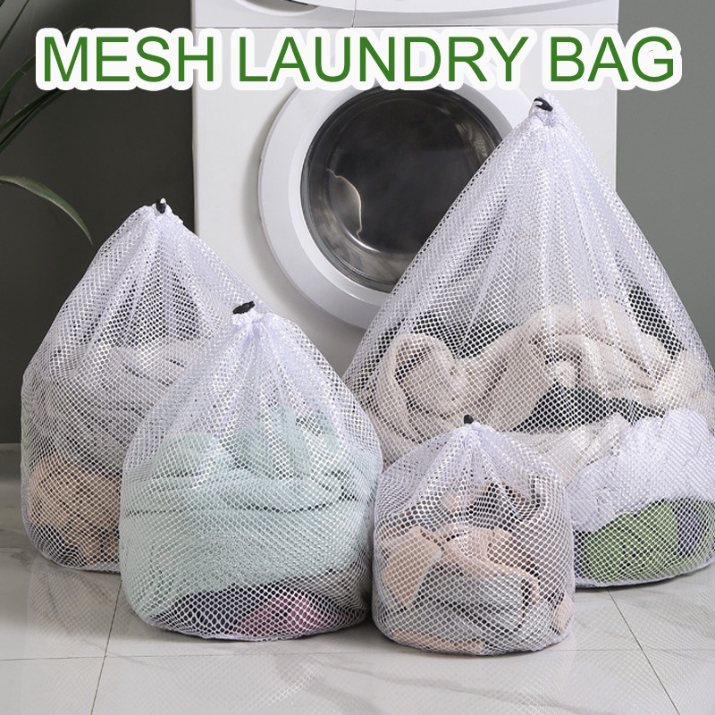 Laundry Bag Large Capacity Drawstring Mesh Wash Bag Underwear Bra