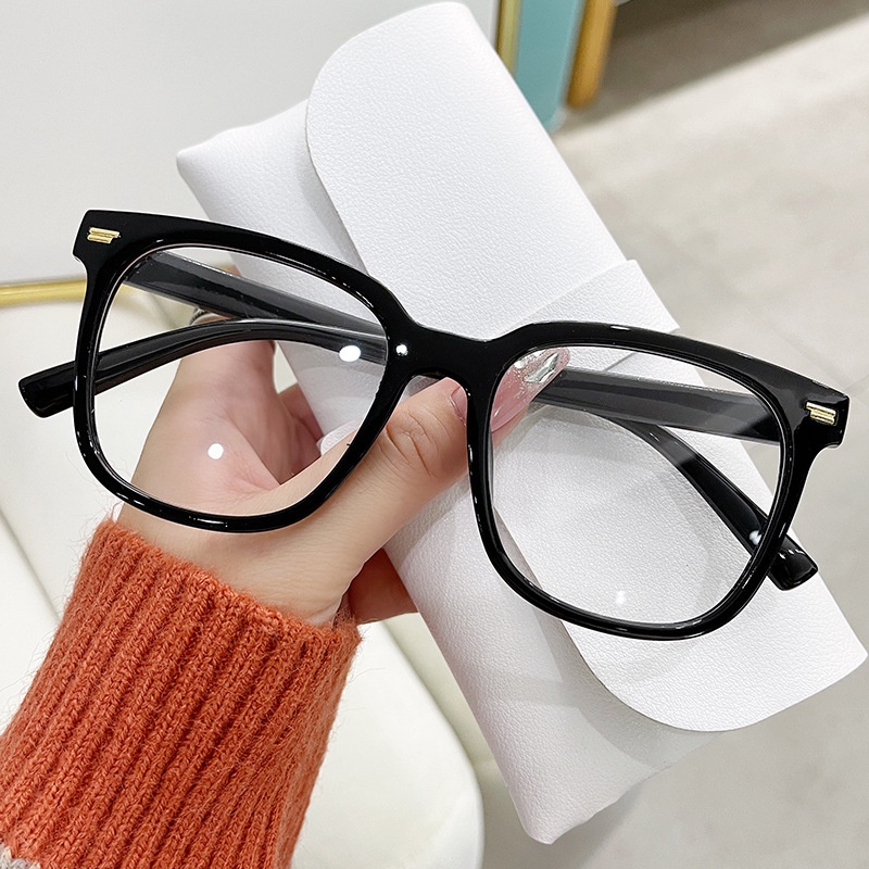 Myopia Glasses Unisex Anti-Blue Light Black Frame Glasses Fashion  Large Glasses Frame