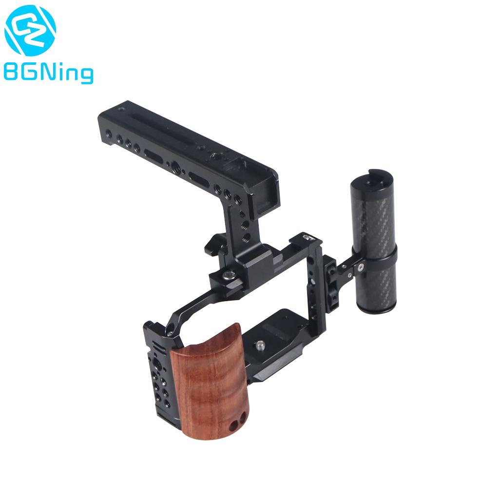 BGNING Camera Cage For Sony ZV-E10 Camera with Wooden Handle Top / Side ...