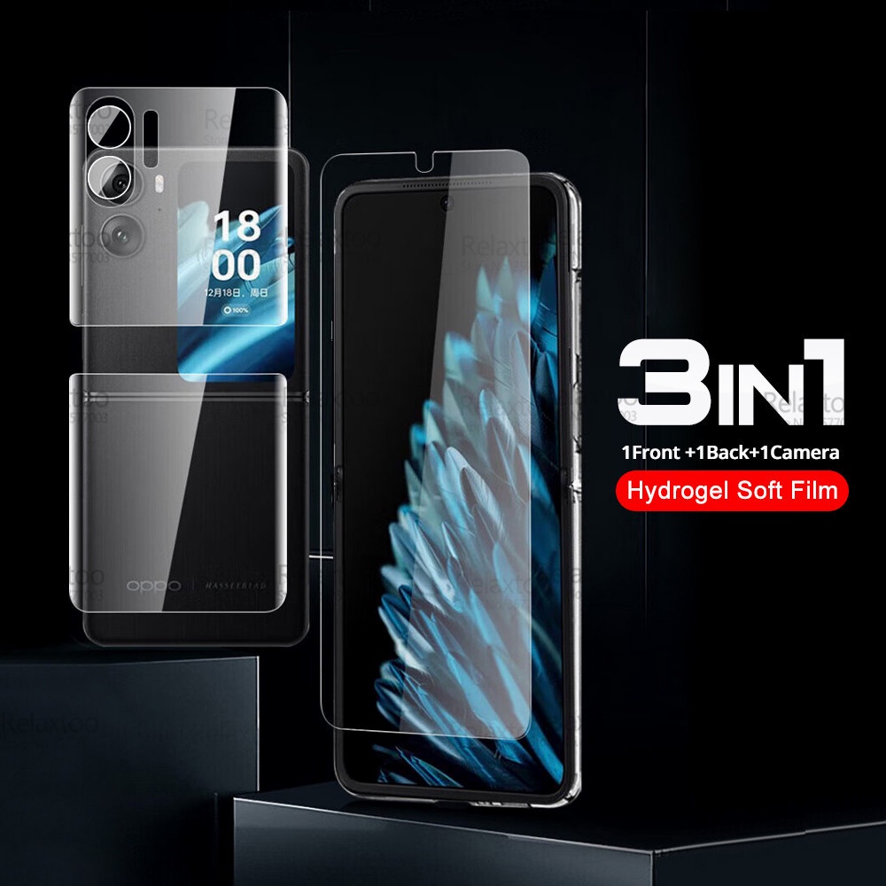 3in1 Camera Glass Screen Protector For Oppo Find N2 Flip Front Back