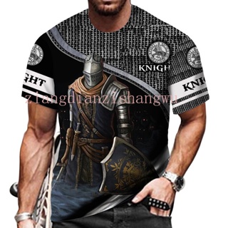 Summer Knights Templar 3D Printed Men's T-shirt Cool Medieval Armor O ...