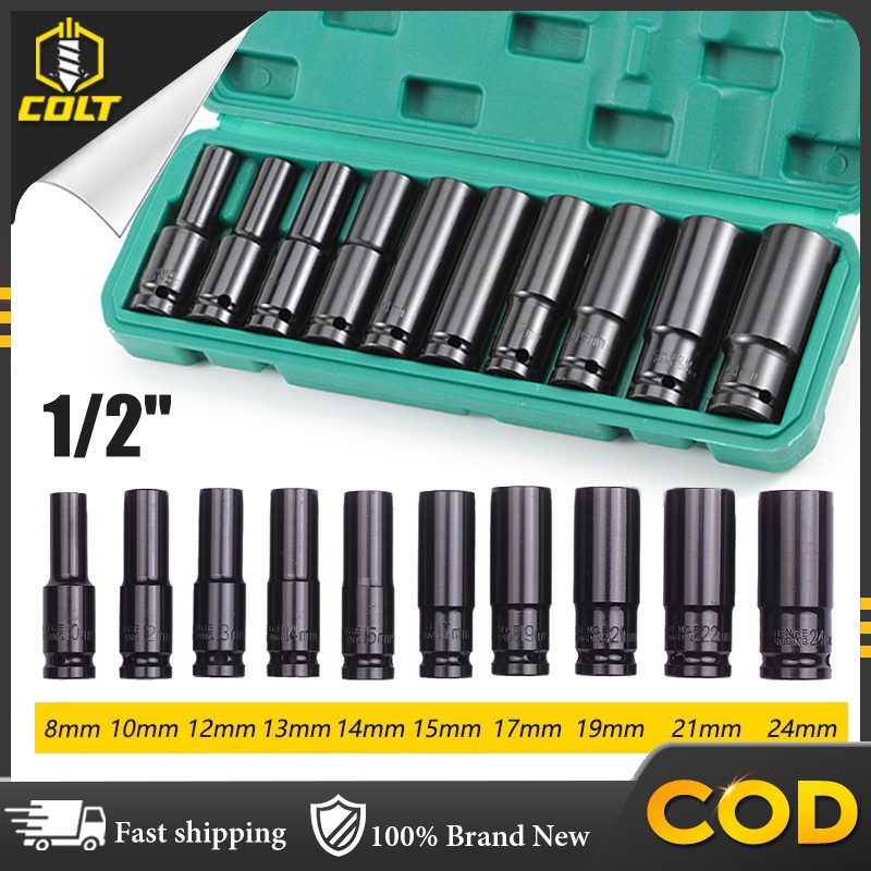 Hex Socket 10Pcs 1/2'' Impact Wrench socket set Drive Wrench Universal