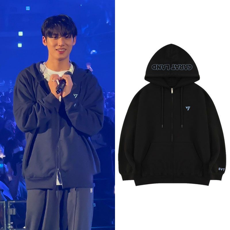 SEVENTEEN CARAT LAND 2023FM Concert Same Cotton Zip-up Hoodie Men