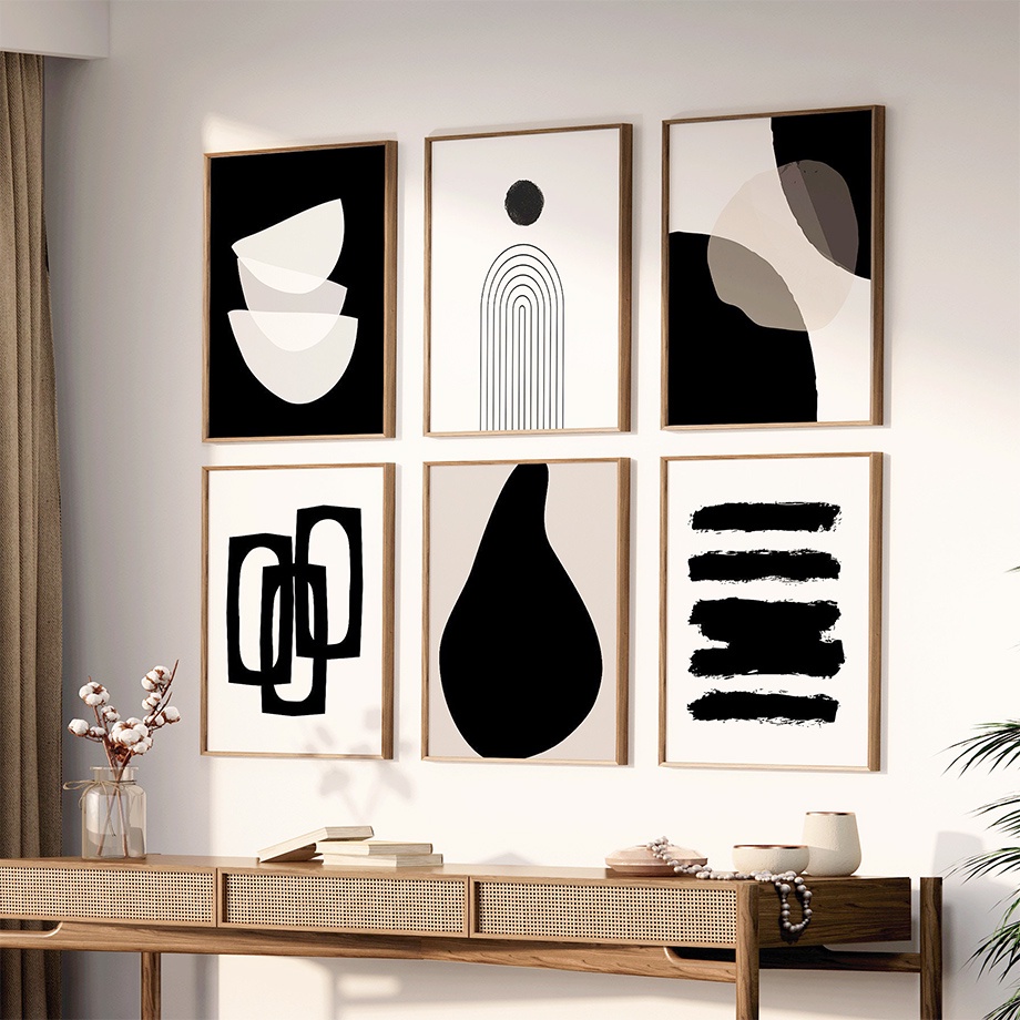 Modern Abstract Line Geometric Minimalism Print Wall Art Canvas