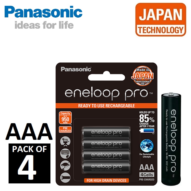 Panasonic Eneloop Pro Aaa 4pcs 950mah 1 2v Rechargeable Battery Min