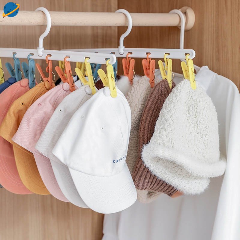 360 Rotated Creative Hats Socks Hanger Saving Space Peaked Cap Scarf
