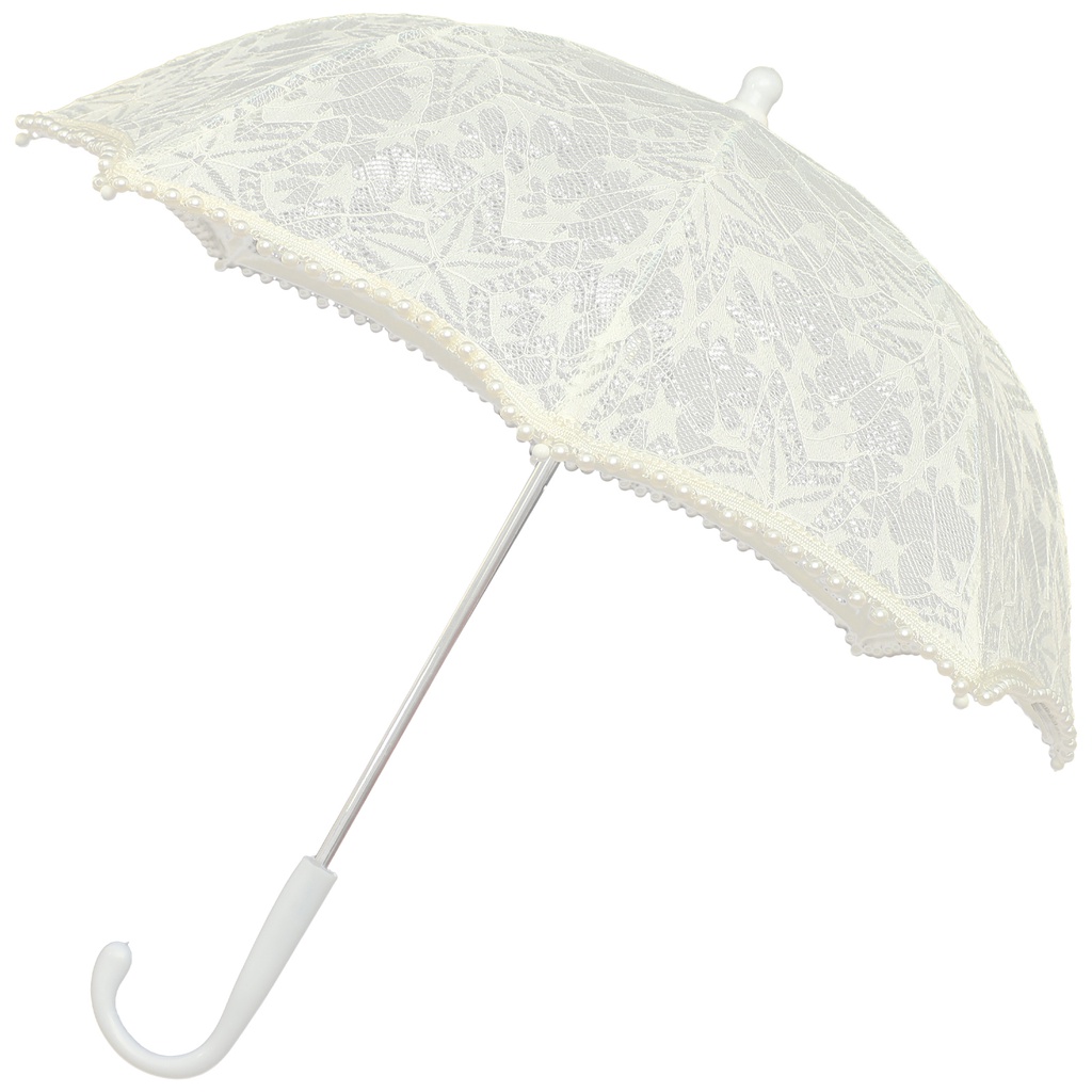 [READY STOCK] Lace Umbrella Bridal Parasols White Trim Baby Bath ...