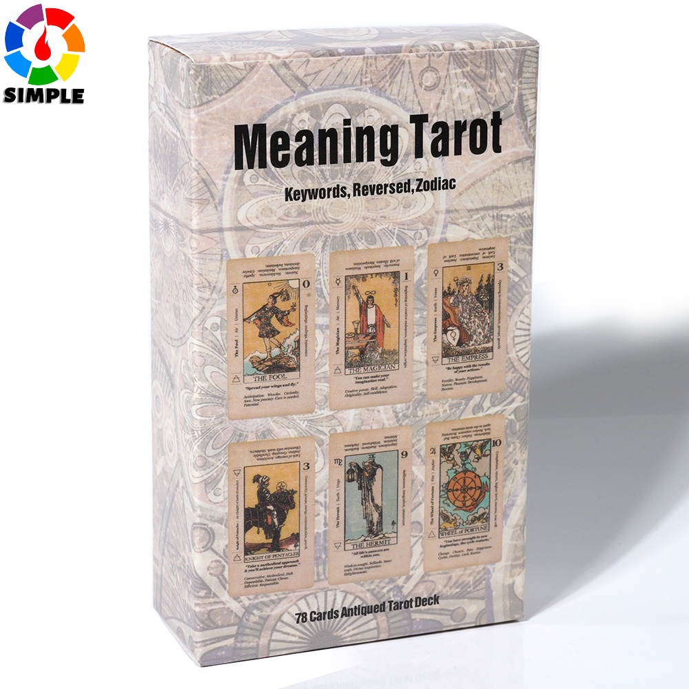 Tarot Card With Meaning On Them Beginner Tarot Keyword Antiqued Tarot ...