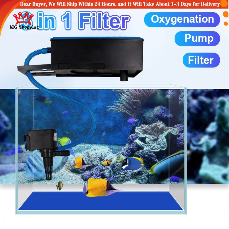 3 In 1 Filter Aquarium Top Overhead Filter 10-25W Top Filter Air Oxygen ...