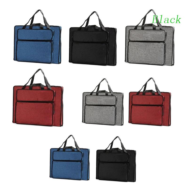 BLACK 4K/8K Art Portfolio Bag with Handle and Zipper Large Capacity