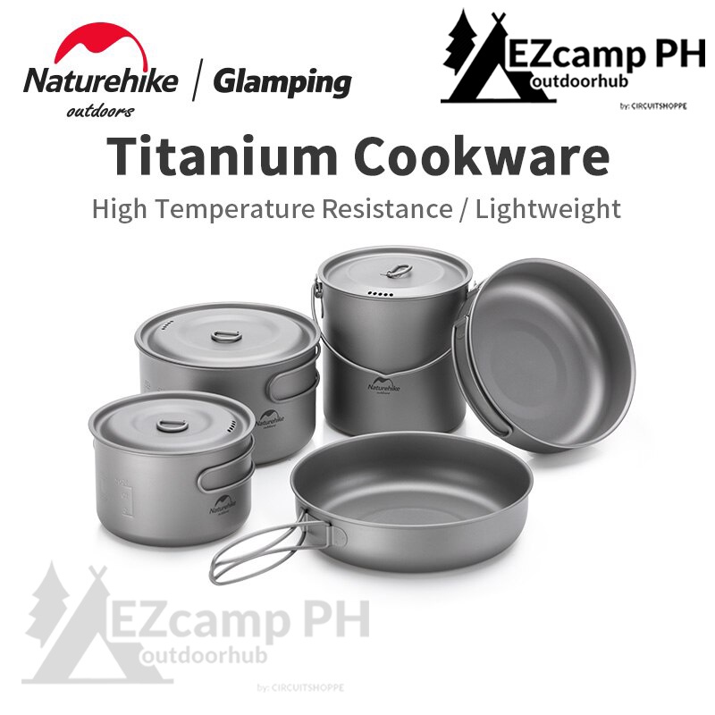 Naturehike Pure Titanium Camping Cookware Ultralight Portable Cooking