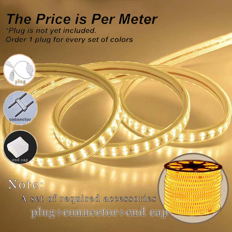 LED Strip Lights Warm/White 220V Covelight Outdoor Waterproof 2835 IP66