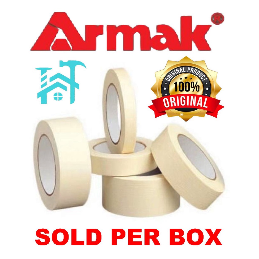 ARMAK MASKING TAPE 1/2 3/4 1 & 2" 25 YARDS (SOLD PER BOX) Shopee