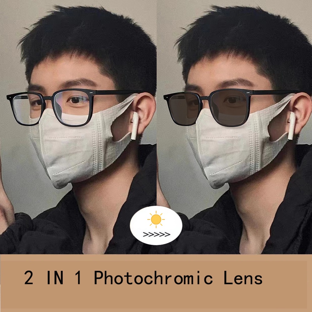 Anti Radiation Photochromic Eye Glasses for Women Men Replaceable Lens ...