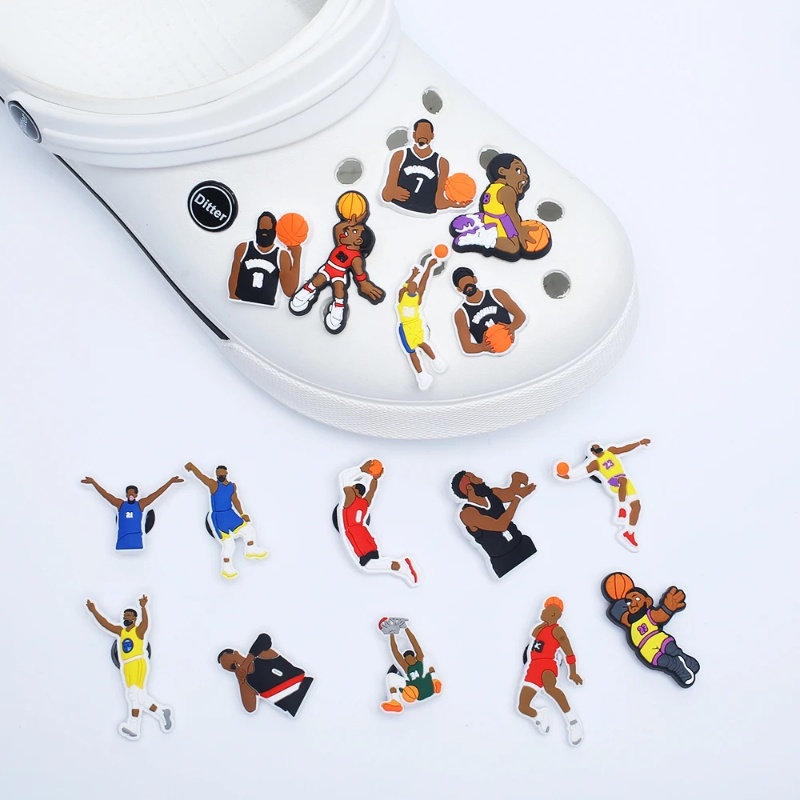 Cartoon Lakers Basketball Jibbitz Charm Kobe Bryant Croc Jibbits Curry