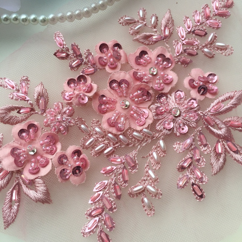 1Piece Rhinestone Flower Beaded Appliques Patch Repair 21.5*12CM ...