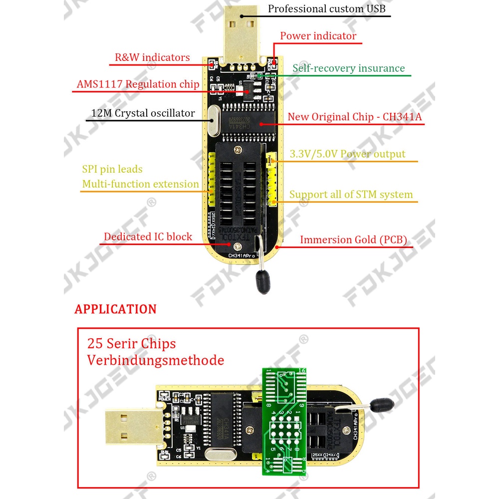 USB Programmer CH341A SOP8 SOIC8 Test Clip 1.8V Adapter Board SOP8 150mil 200mil SOP16 300mil 24 25 Series Programmer Chips Test Socket Kit Nine Piece