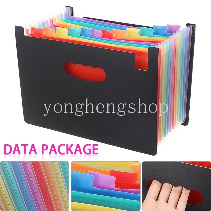 12 Pockets Expanding File Folder A4 Document Test Paper Organizer Multi ...