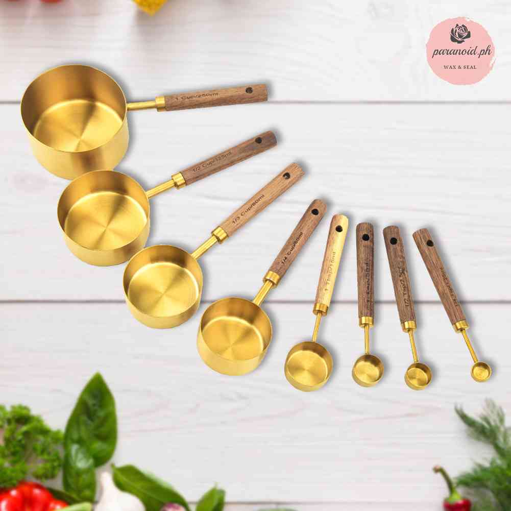 Gold Measuring Cups Set Stackable Kitchen Measure Cup Spoon Set Bar ...