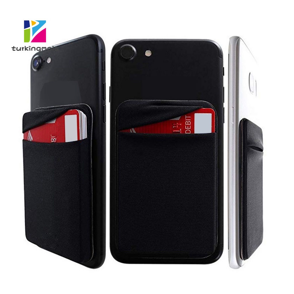 ZTUR_ Lycra Phone Card Holder Daily Use Stretchy Stick on Wallet Pocket  Credit Card Holder Comfortable Touch