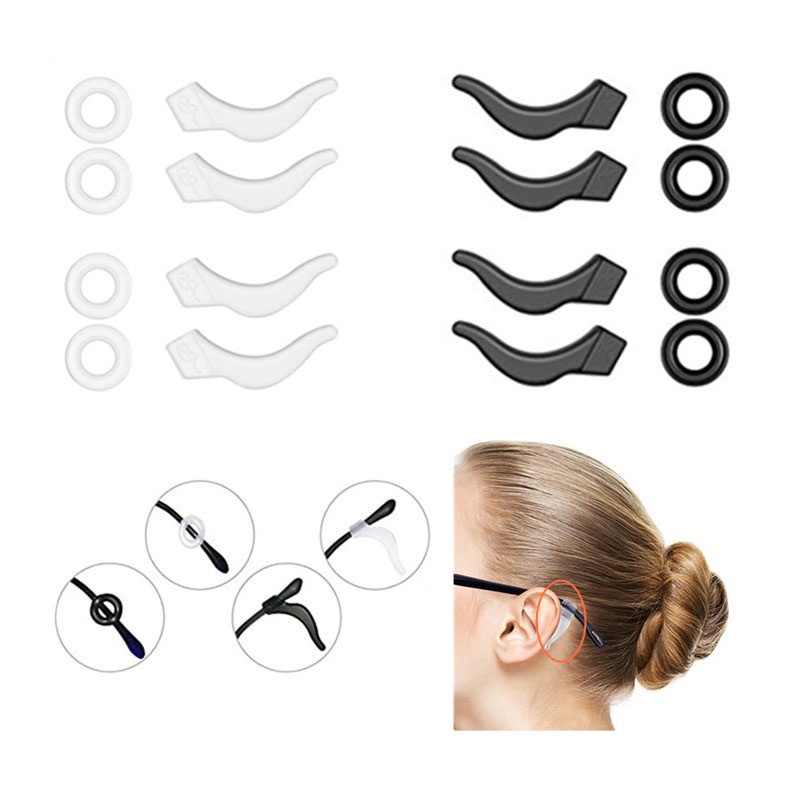 1 Pair Silicone Earbuds Glasses Anti Slip Cover Large Size Ear Hook Ear ...