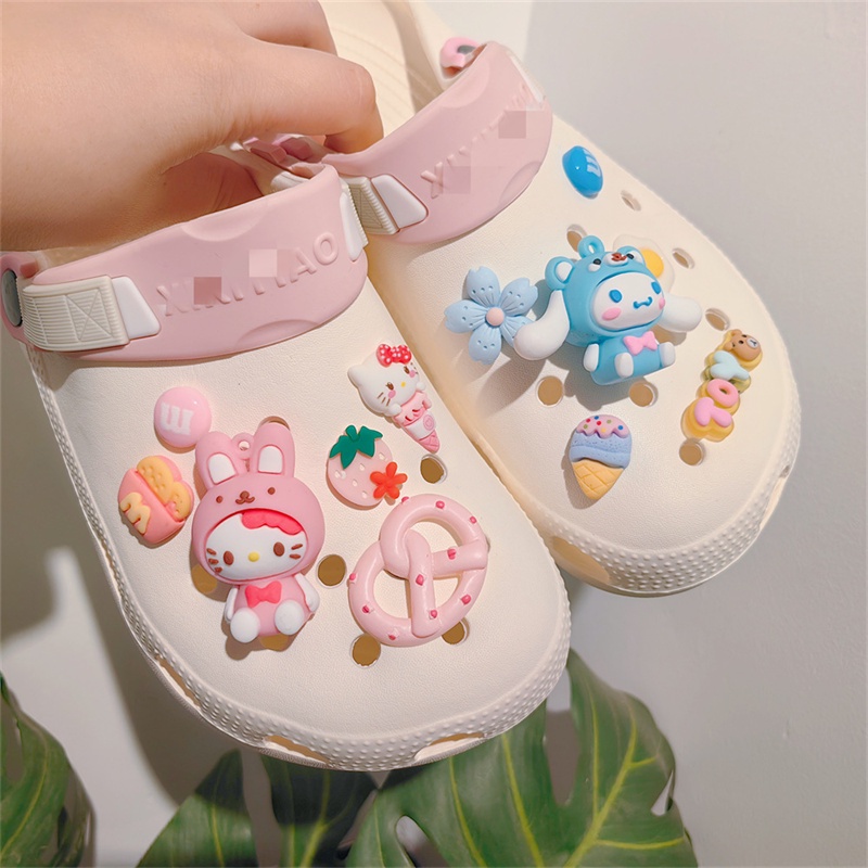 Cute Sanrio My Melody Cinnamoroll Hello Kitty Shoe Croc Charms PVC Shoe ...