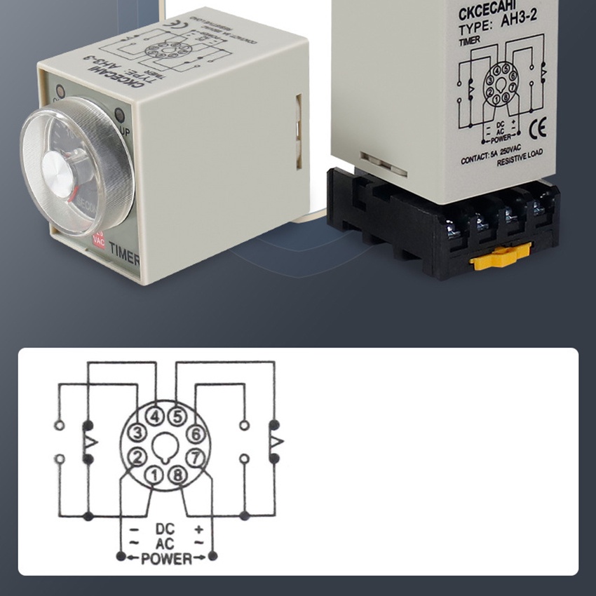 AH3-3 Delay Timer AC 220V Timer Relay 10S 60S With Base | Shopee ...