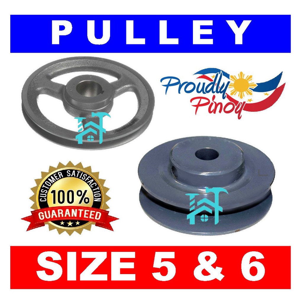 CAST IRON PULLEY SIZE 5 or 6 INCHES : SINGLE OR DOUBLE | Shopee Philippines