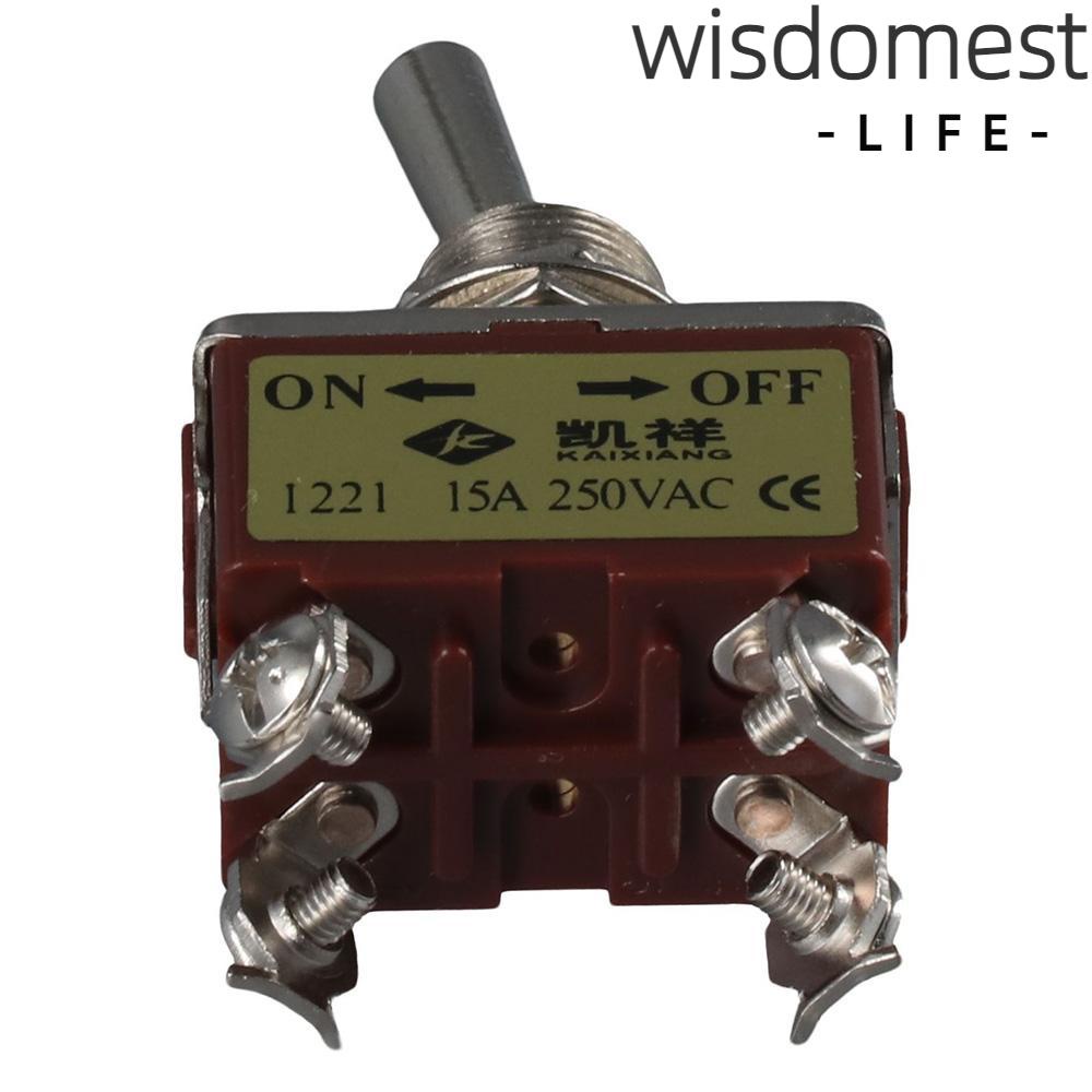 Wisdomest Miniature Toggle Switch 4 Pin 2 Position Rocker Switch Heavy Duty Dpst 15a 250vac On 