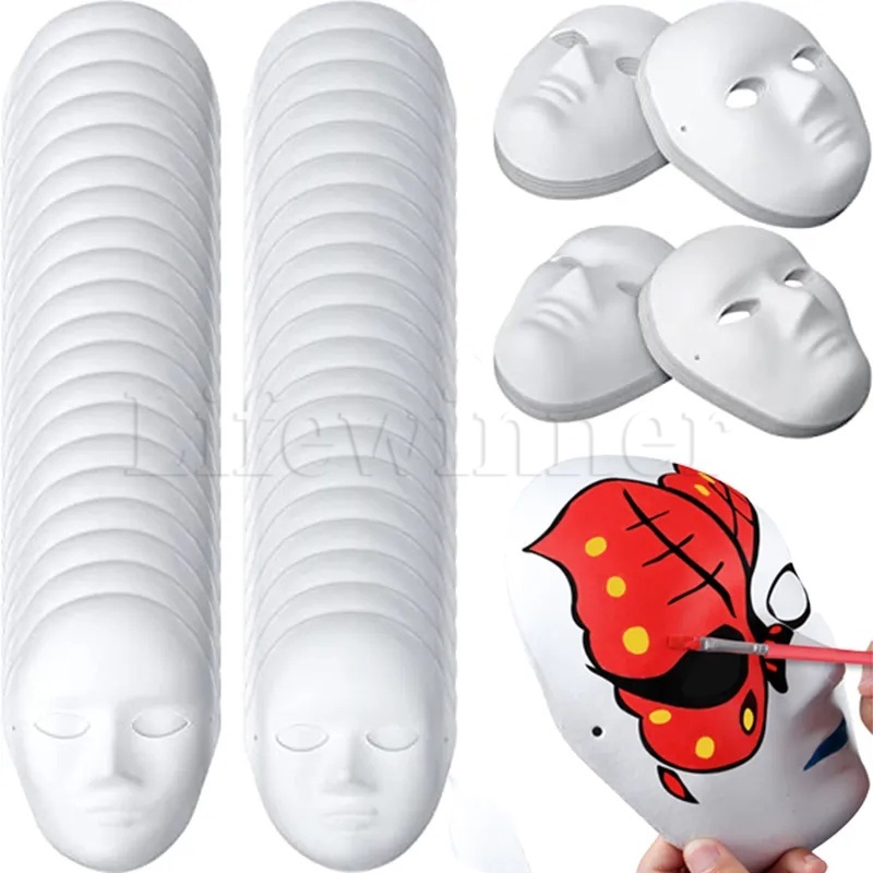 Dress Up Masks Face Paintable Party Masks Props Couple Animal Half