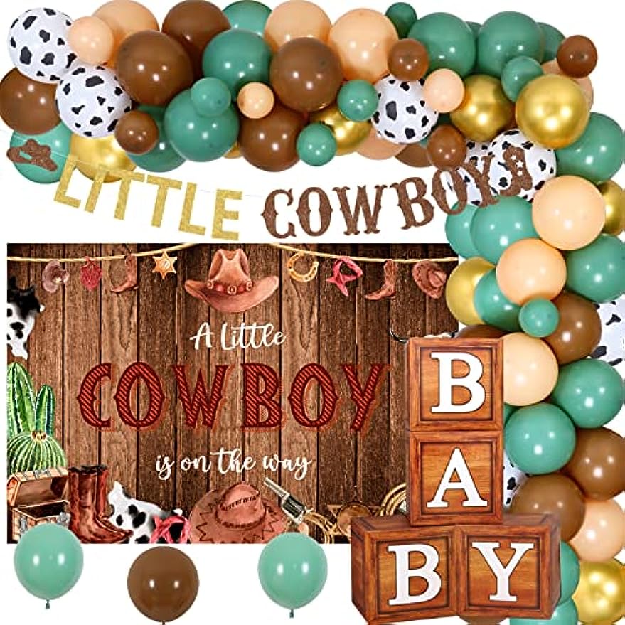 Cowboy Theme Baby Shower Decorations for Boy Little Cowboy Baby Shower Decorations Sage Green