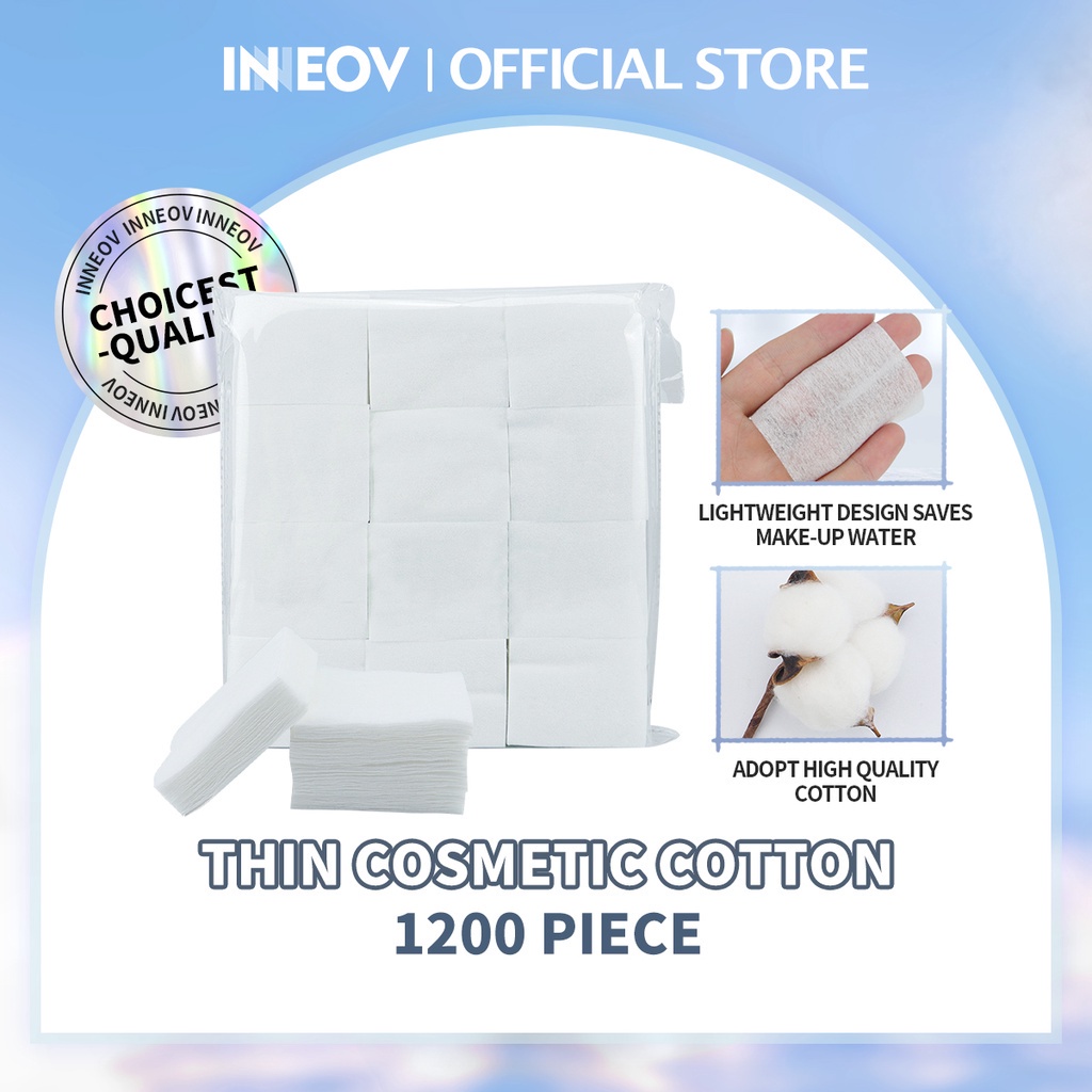INNEOV 1200pcs Disposable Cosmetic Cotton Makeup Remover Cotton Pads