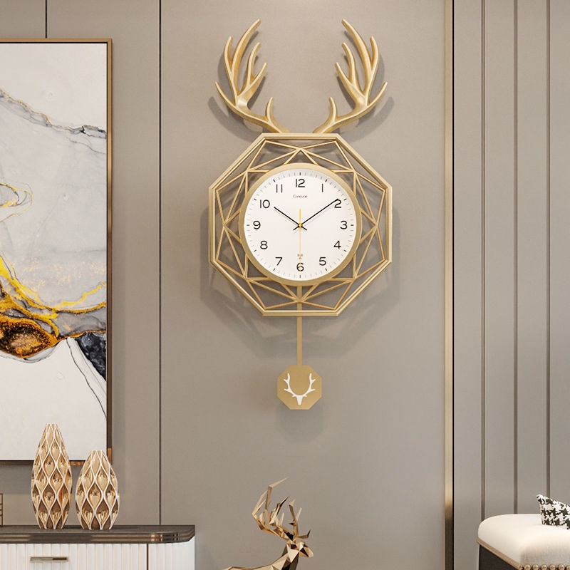 Nordic Deer Head Clock Creative Fashion Simple Quartz Clock Wall