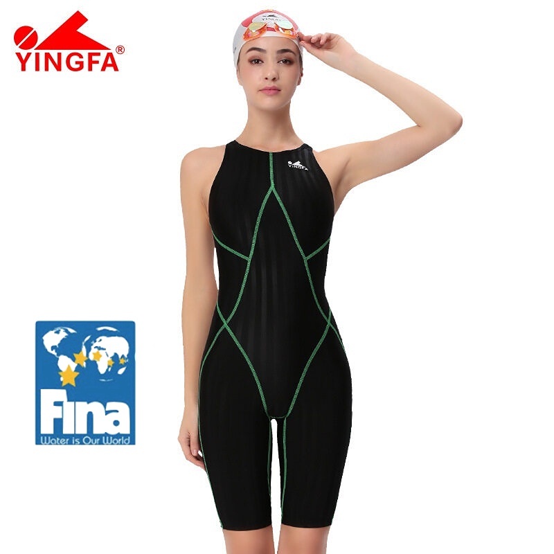 YINGFA FINA Approved Professional Competition Swimsuit Knee Length