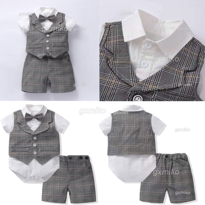 Gentleman Outfit for Baby Boy Baptismal Clothes for Toddler 0 6 Months
