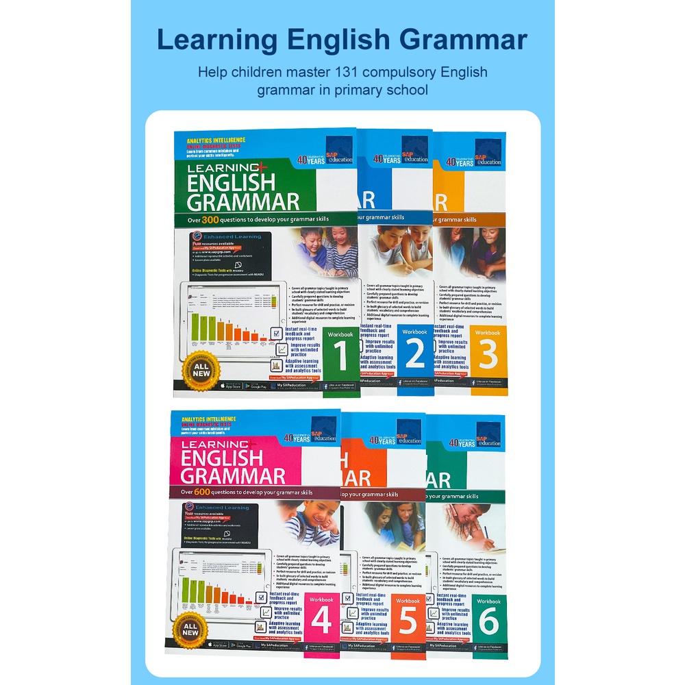 6Books SAP English Grammar Workbook for Children Singapore Exercise ...