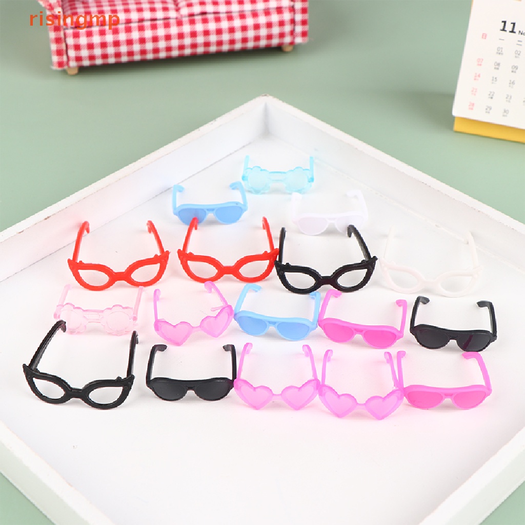 Risingmp 20pcs Doll Glasses Dollhouse Miniature Colourful Glasses Eyewear Cool Eyeglasses Doll 6106