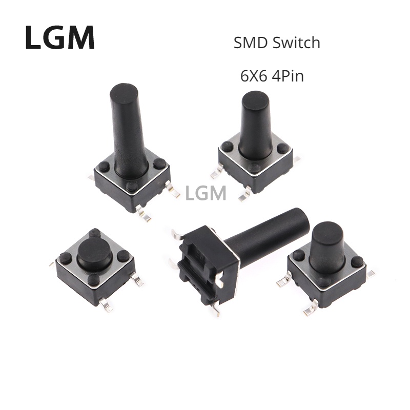 50-100Pcs SMD Switch 6*6*4.3mm 6*6*5mm 6/7/8/9/10/11/12/13 6X6 4Pin ...